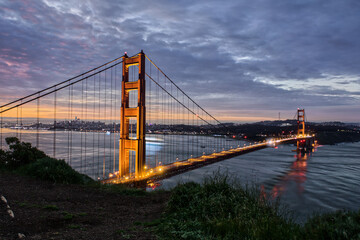 San Francisco Landmark Illuminated in the Morning During Sunrise