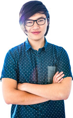 Hipster businessman with crossed arms 