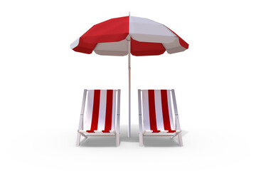 Image of sun lounger and sunshade