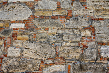 Old brick wall as vintage background. Location - Budapest.