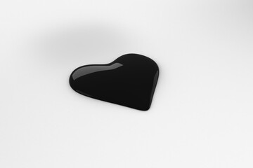 Heart made from black paint during Christmas