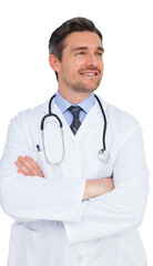 Handsome young doctor with arms crossed