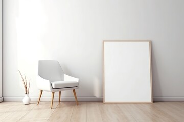 modern white poster and blank frame mockup, Generative AI