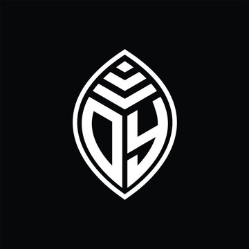 recommend clip art: DY Logo monogram leaf shape isolated outline design template