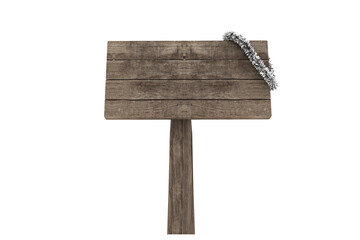 Gray Christmas decoration on signboard