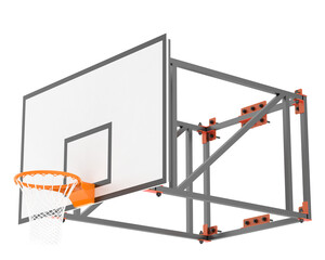 Basketball hoop isolated on transparent background. 3d rendering - illustration