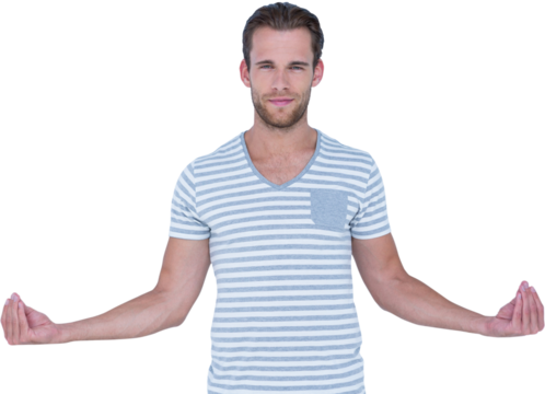 Portrait of confident man holding something