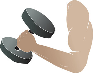 Hand lifting dumbell
