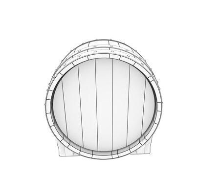 Barrel isolated on transparent background. 3d rendering - illustration