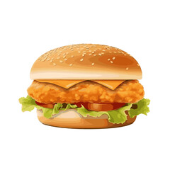 classic chickenburger icon/vector