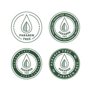 Paraben free icon set. Vector illustration, logo, badge