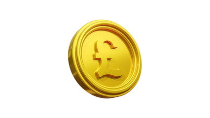 golden pound coin isolated