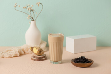 Fresh tone, picturesque milk tea fruit tea drink