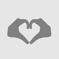 Fototapeta premium Hand forming heart shape. Love gesture. Simple isolated vector icon.