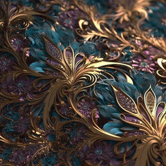 Pattern abstract flower. Generative AI.