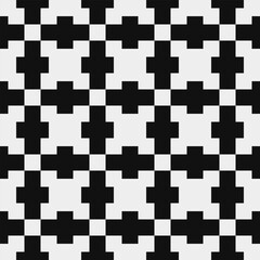 Black and white pattern, abstract seamless fashion trend pattern fabric textures, pixel art vector monochrome illustration. Design for web and mobile app.
