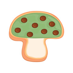 Green tea mushroom cookies biscuit cake illustration