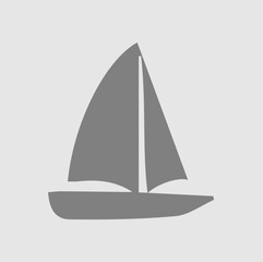 Boat vector icon. Sailboat illustration. Ship simple isolated pictogram.