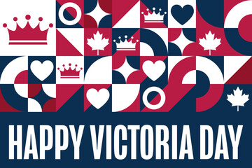 Happy Victoria Day. Holiday concept. Template for background, banner, card, poster with text inscription. Vector EPS10 illustration.