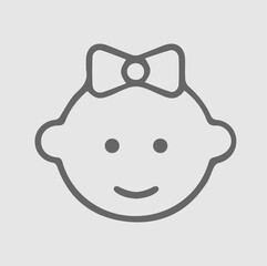 Baby girl icon. Simple isolated illustration.