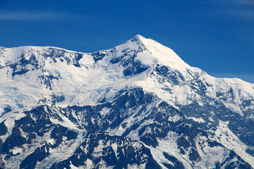 View of the top of Mount Saint Elias in Alaska, United States, North America   