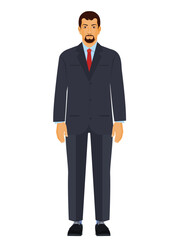 Obraz na płótnie Canvas Businessman Front Character design, for animation, games, medical illustrations, education illustration