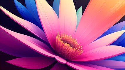 Obraz premium Close-up of a purple flower on a dark background, generative AI