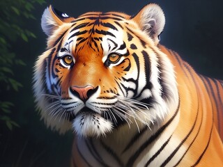 Digital image of a tiger, generative AI