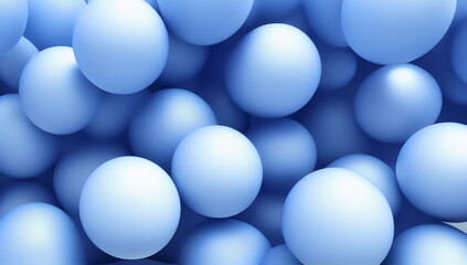 Light blue background with lots of balls. Lots of blue balls. Generated AI.