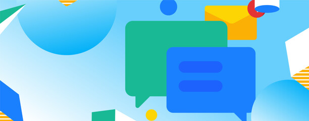 Virtual characters social communication concept business flat vector hand drawn illustration
