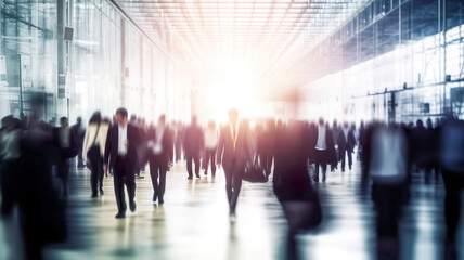 business people in the city  business center abstract background blur motion
