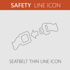 Seat belt vector icon eps 10. Car safety symbol.