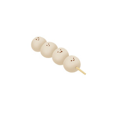 White Dango with a smile face