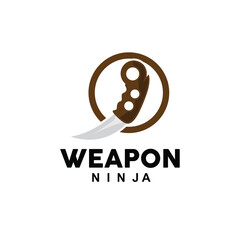 Weapon Logo, Traditional Weapon Karambit Vector, Ninja Fighting Tool Simple Design, Symbol Icon, Illustration