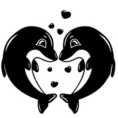 Dolphin silhouette art