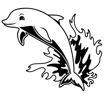 Dolphin Contour Art