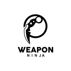 Weapon Logo, Traditional Weapon Karambit Vector, Ninja Fighting Tool Simple Design, Symbol Icon, Illustration