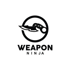 Obraz premium Weapon Logo, Traditional Weapon Karambit Vector, Ninja Fighting Tool Simple Design, Symbol Icon, Illustration