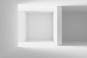 Obraz premium White empty architecture interior. Modern building design