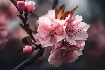 Beautiful Seasonal Display of Cherry Blossom - A Japanese Springtime Tradition, Generative AI