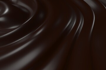 Chocolate background. Melted choco mass