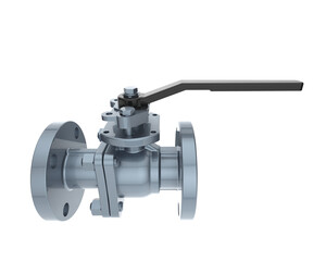 Ball valve isolated on transparent background. 3d rendering - illustration