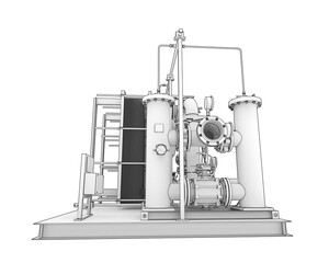Pipe assembly isolated on transparent background. 3d rendering - illustration