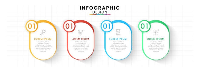 Infographic template for business. Timeline concept with 4 step.