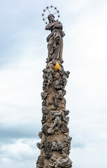 Baroque Plaque column (Immaculata) in city Kosice in Slovakia