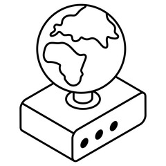 A flat icon design of global server 