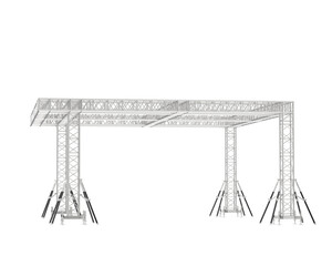 Aluminum frame structure isolated on transparent background. 3d rendering - illustration