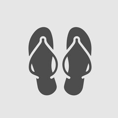 flip flops vector icon. Summer symbol. Sandals simple isolatedpictogram.