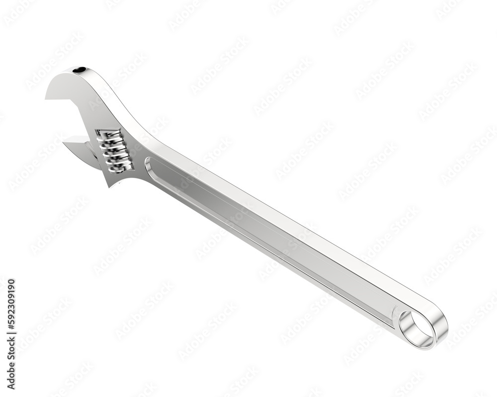 Wall mural Wrench isolated on transparent background. 3d rendering - illustration