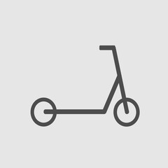 Kick scooter vector icon. Simple isolated pictogram.